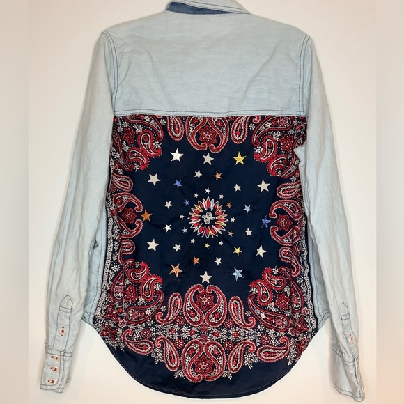 Free People Bandana Bandit Button Down Size Small - Picture 4 of 5